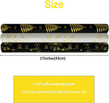 3 Rollen metallisches Geschenkpapier 16,9 Zoll x 10 Fuß für