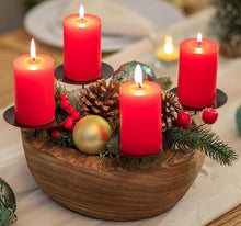 Adventskranz Holz mit 4 Kerzenhalter für Weihnachten 25cm