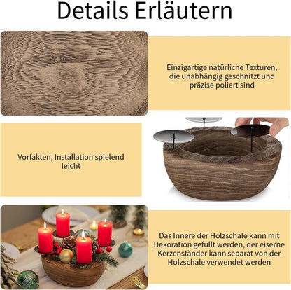 Romadedi Adventskranz Kerzenhalter Stumpenkerzen Weihnachten Deko