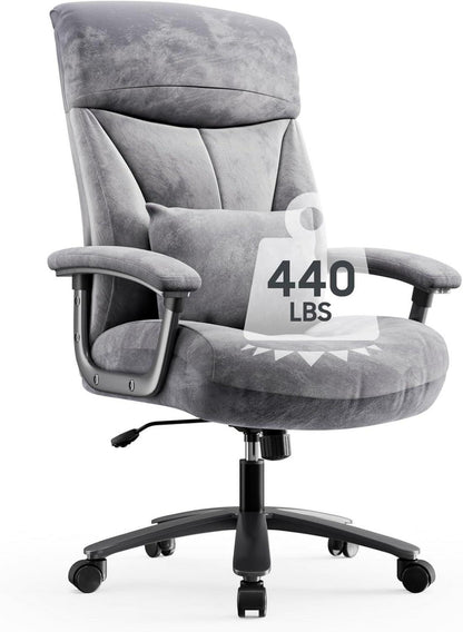 Ergonomischer Bürostuhl XXL belastbar bis 200kg samtgrau