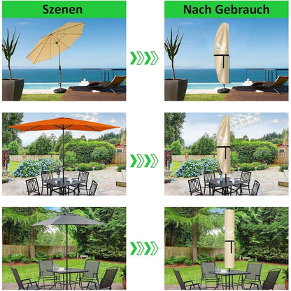 Sonnenschirm Schutzhülle 600D Oxford, 2-4m, Winddicht & UV-Schutz