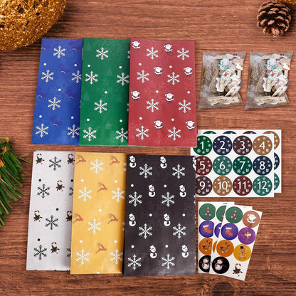 Adventskalender Bastelset Weihnachtstüten zum Befüllen 24 Stück