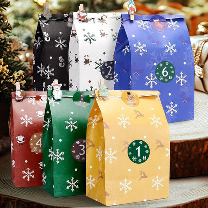 Adventskalender Kinder 2024 DIY Befüllen Weihnachten 24 Geschenk Tüten Holzklammern