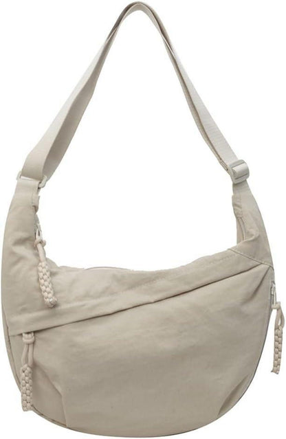 Große Nylon Crossbody Umhängetasche Halbmond Damen Slouchy Bag