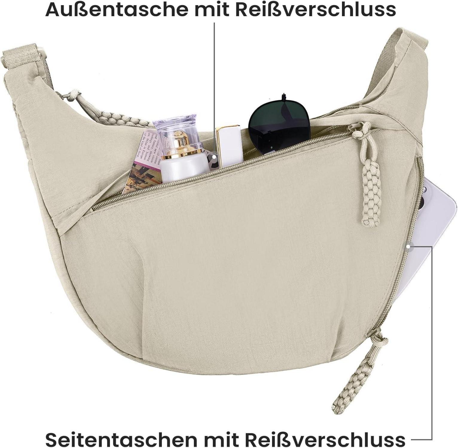TIAASTAP Halbmond Umhängetasche Nylon Groß Crossbody Damen-Schultertasche