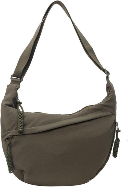 Halbmond Umhängetasche Nylon Groß Crossbody Shoulder Bag Frauen Half