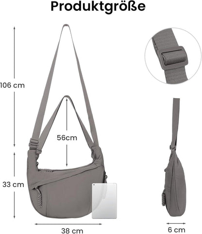 Halbmond Umhängetasche Nylon Groß Crossbody Bag Shoulder Bag Damen