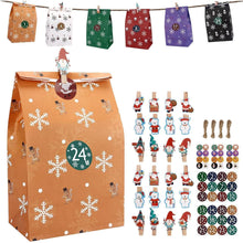Kraftpapiertüten Adventskalender zum Befüllen Kinder 24