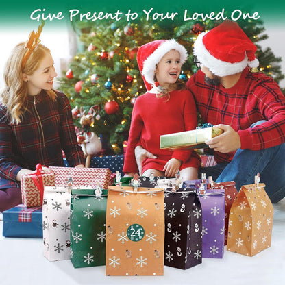 Kraftpapiertüten Adventskalender zum Befüllen Kinder 24