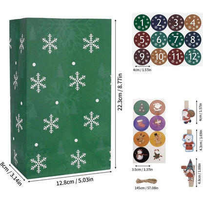 Kraftpapiertüten Adventskalender zum Befüllen Kinder 24