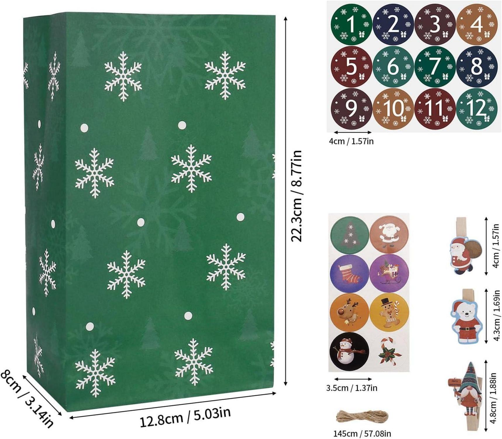 Adventskalender Kinder Basteln 24 Weihnachtstüten Aufkleber