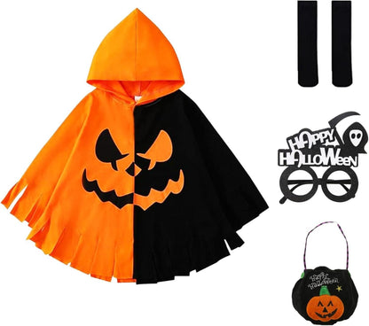 Halloween Kürbis Geisterumhang Set für Kinder Karneval Halloween