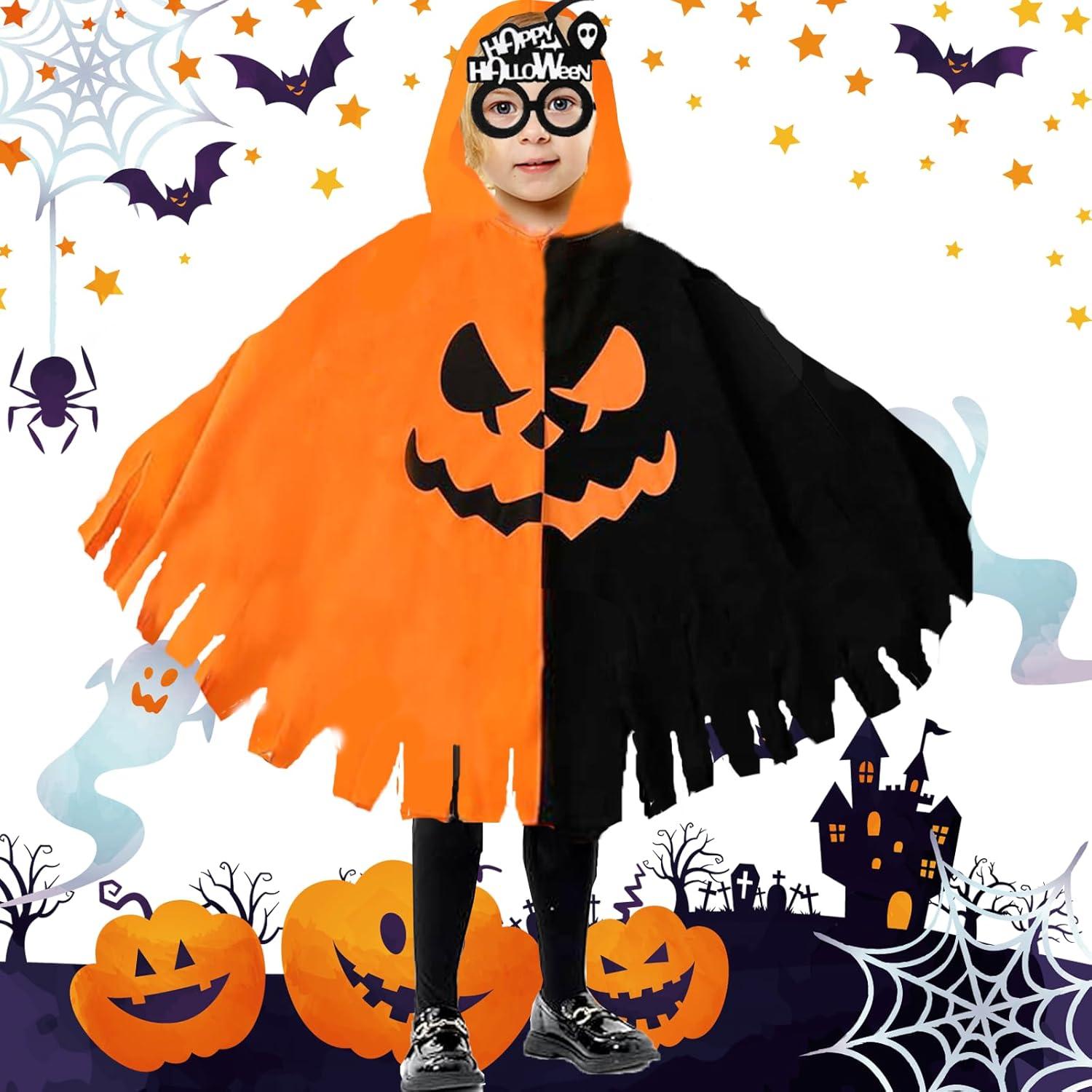 Halloween Kürbis Geisterumhang Set für Kinder Karneval Halloween