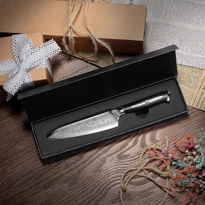 PAUDIN Damastmesser 13cm Profi Allzweckmesser scharfes Kochmesser G10-Griff