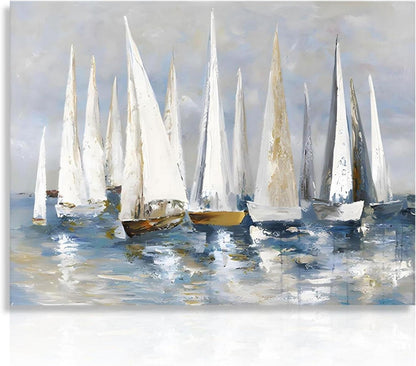 Segelboot Ozean Poster Kunst Leinwand Malerei 12x16 Ungerahmt