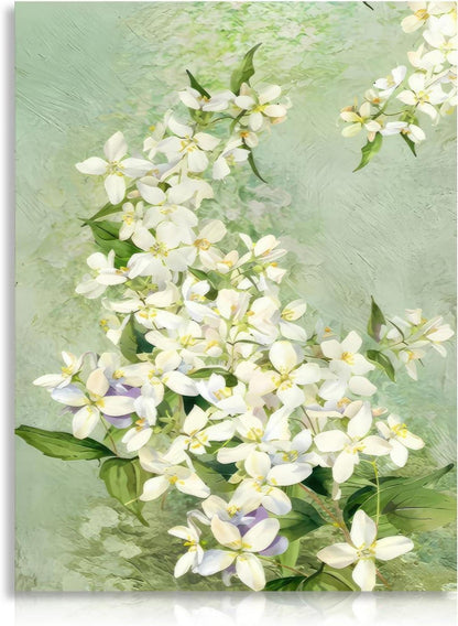 Blumen Wanddekoration Poster Grüne Botanische Leinwand Schlafzimmer