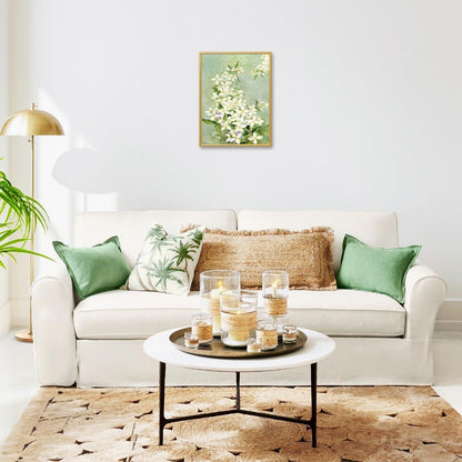 Blumen Wanddekoration Poster Grüne Botanische Leinwand Schlafzimmer