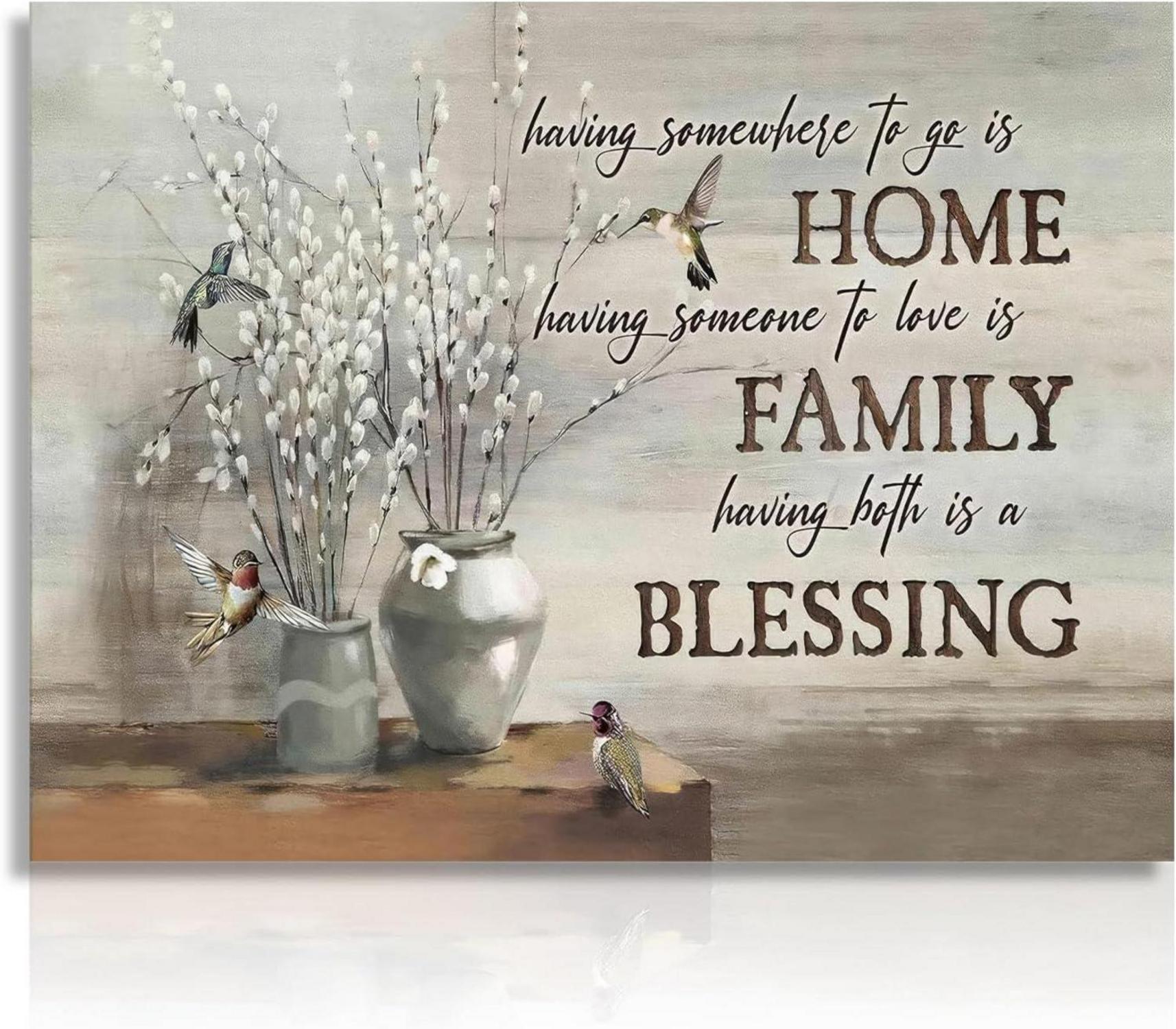Vintage Blumen Vögel Poster Wanddekoration - Motivierende Zitate 12x16