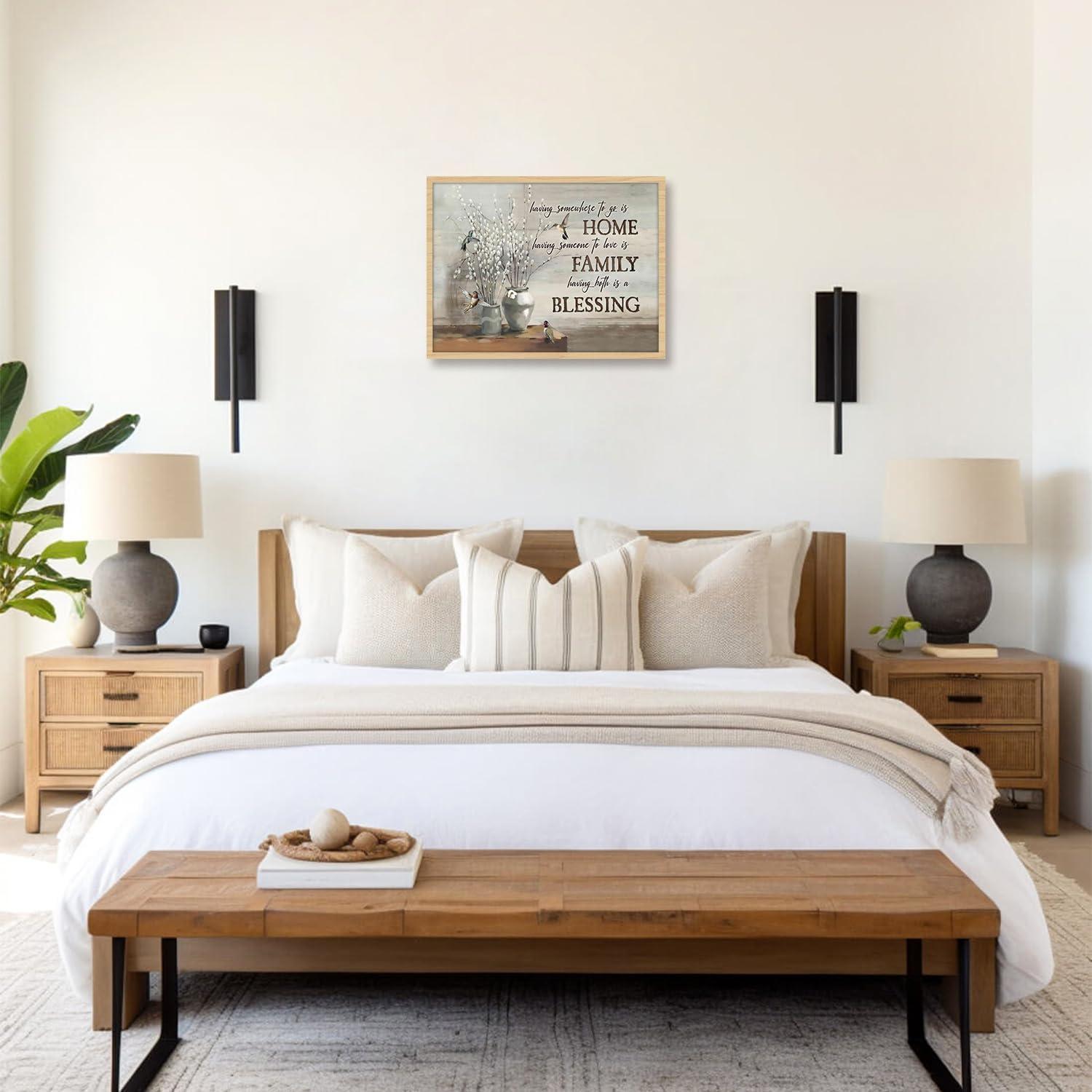 Vintage Blumen Vögel Poster Wanddekoration - Motivierende Zitate 12x16