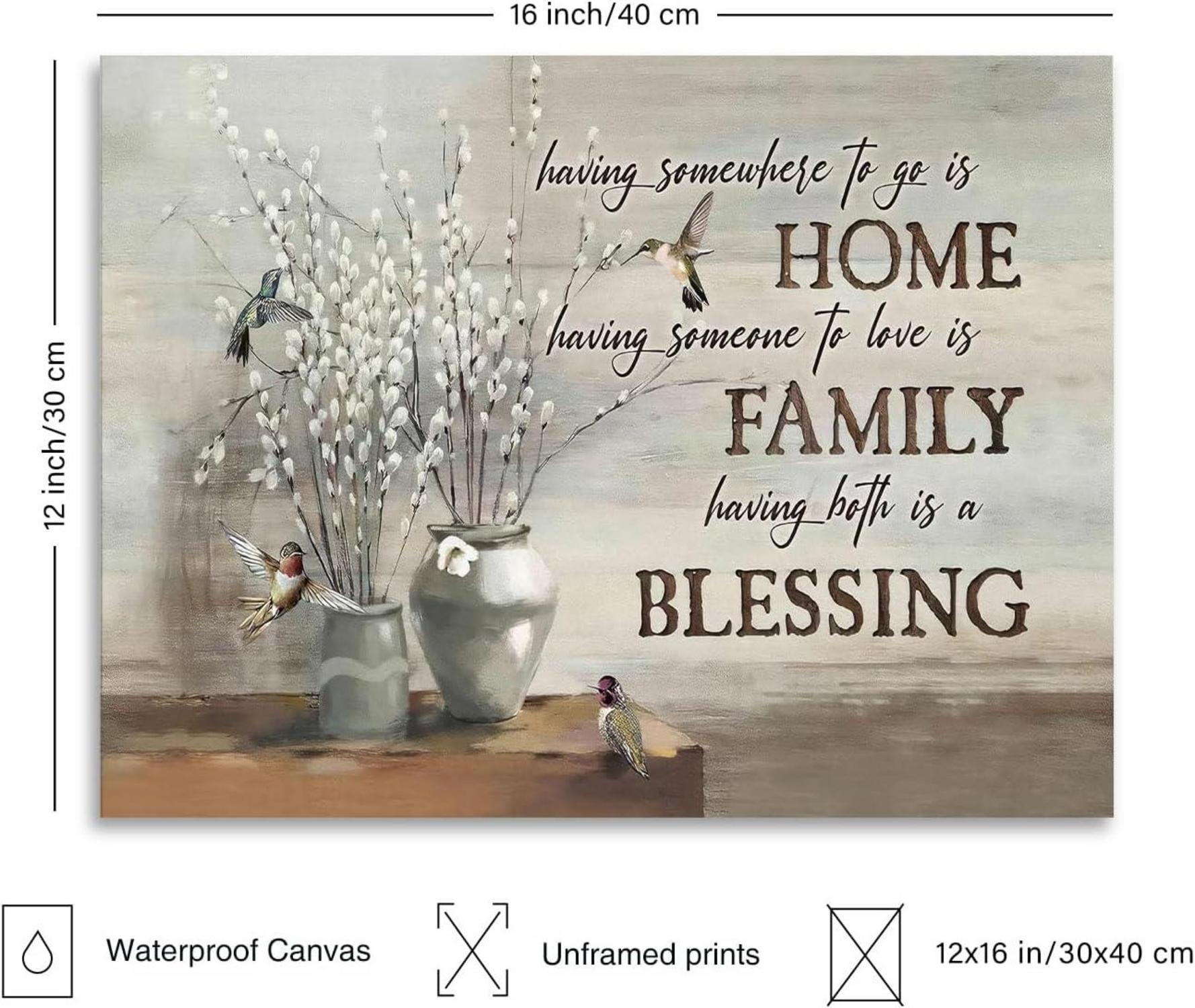 Blumen Vögel Vintage Wand Poster 12x16 Motivation Zitate Dekor