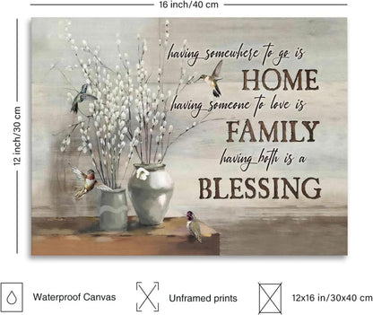 Blumen Vögel Vintage Wand Poster 12x16 Motivation Zitate Dekor