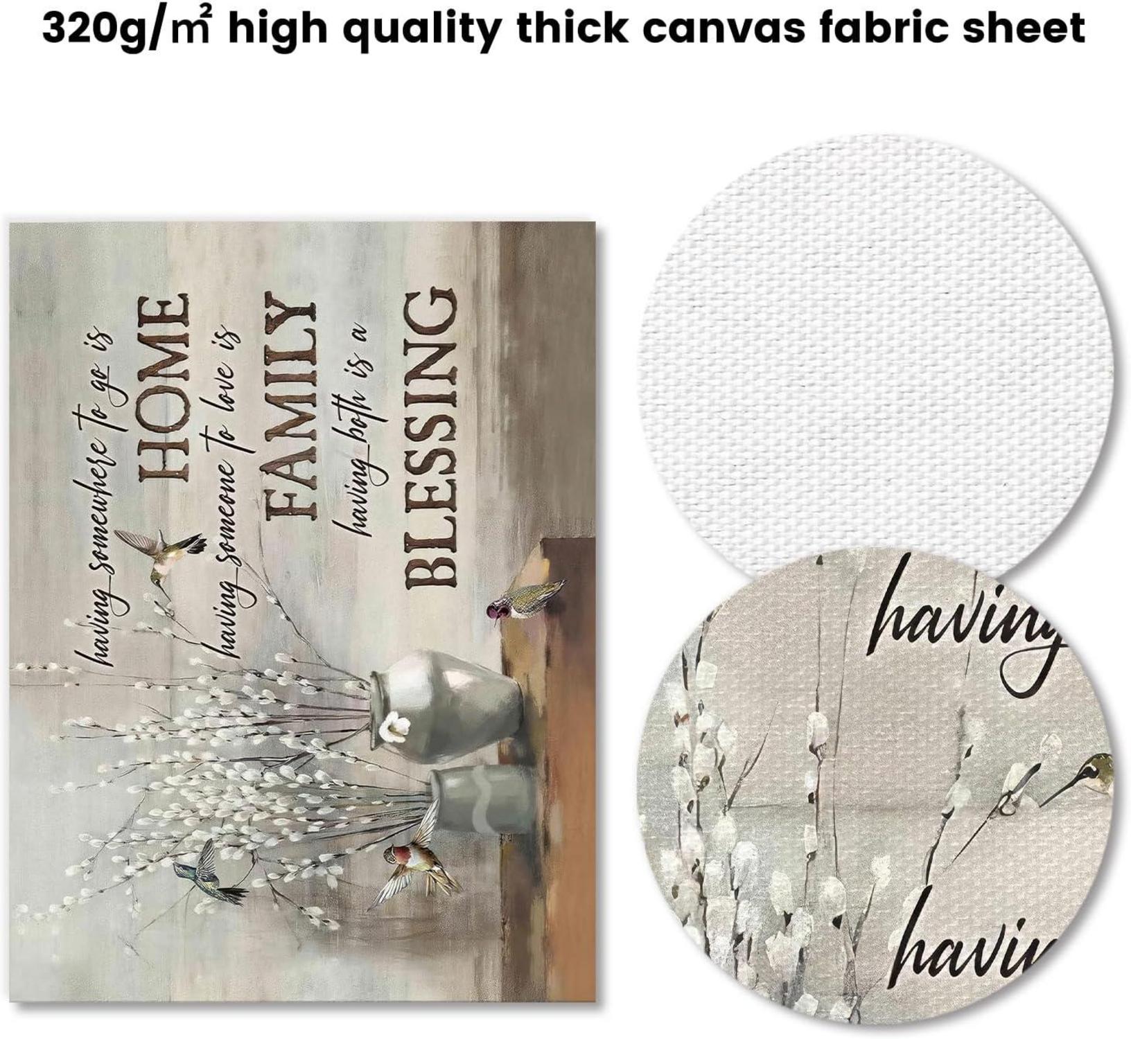 Vintage Blumen Vögel Leinwand Poster Motivierende Zitate