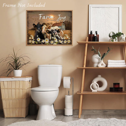 Vintage Kühe Gänseblümchen Wanddekoration Leinwand Poster