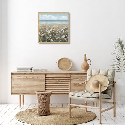 Dazzlewall Gänseblümchen Malerei Leinwand Poster 14x14 für Schlafzimmer Wohnzimmer