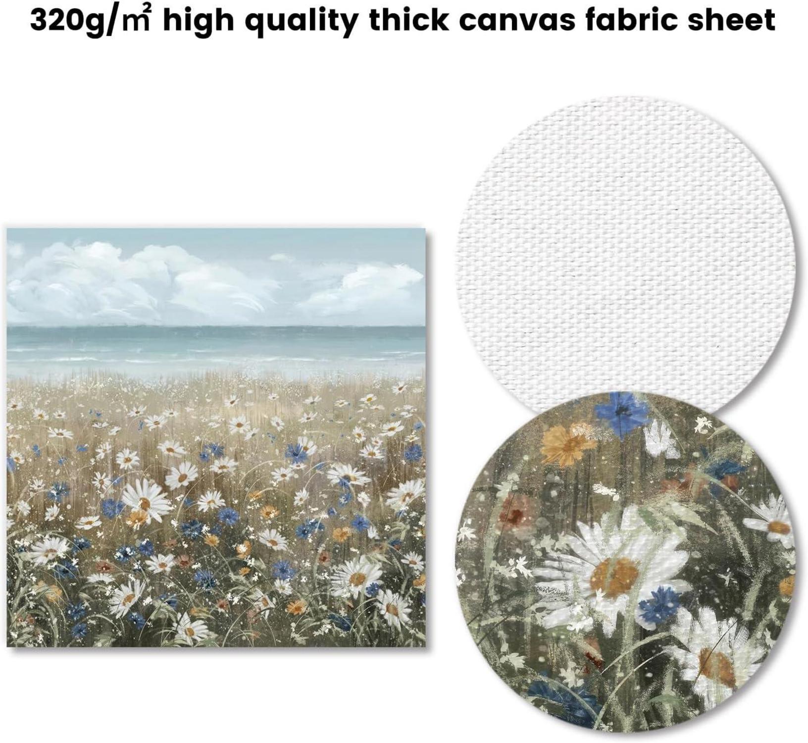 Wildblumen Gänseblümchen Strand Leinwand Poster 35x35cm Ungerahmt