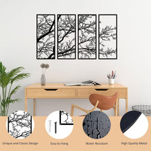 ESTART Schwarzes Metall Baum des Lebens Wanddekoration Set