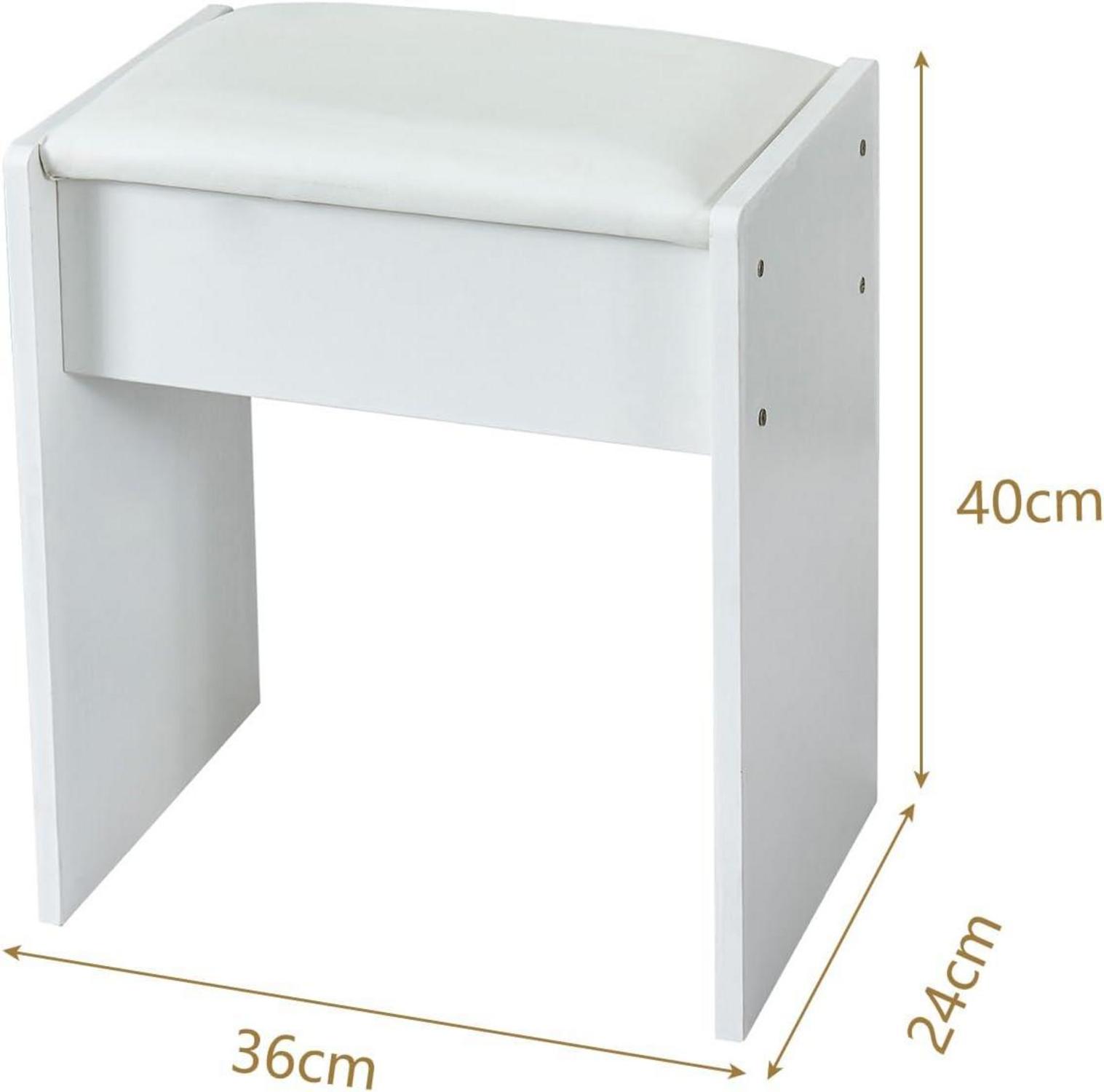 Schminktisch LED-Spiegel Frisiertisch Beleuchtung Hocker 80x40cm