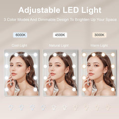 Schminktisch mit verstellbaren LED Lampen und 6 Schubladen