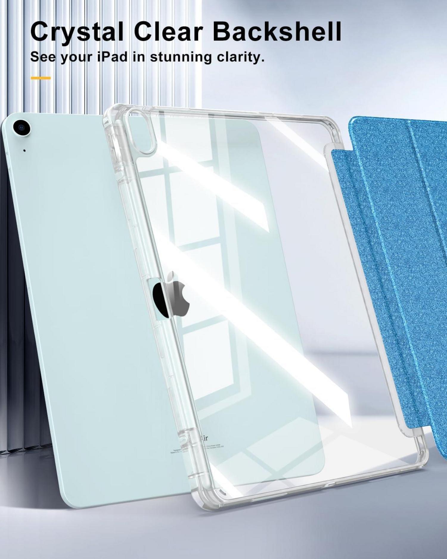 Hülle iPad Air 13 Zoll 2024 Ständer Stifthalter Transparent Hellblau