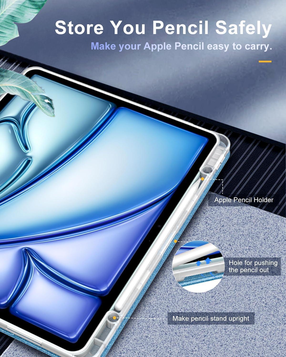 TiMOVO iPad Air 13 Zoll 2024 Schutzhülle Stifthalter Hellblau
