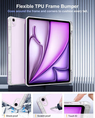 TiMOVO iPad Air 13 Zoll 2024 Schutzhülle Stifthalter Glitter Violett