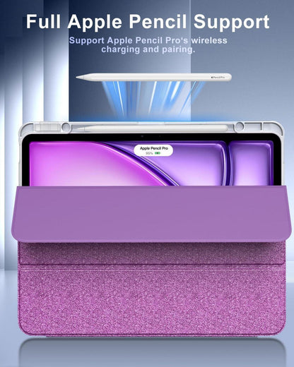 Schutzhülle für iPad Air 13 Zoll 2024 Stifthalter Glitter Violett