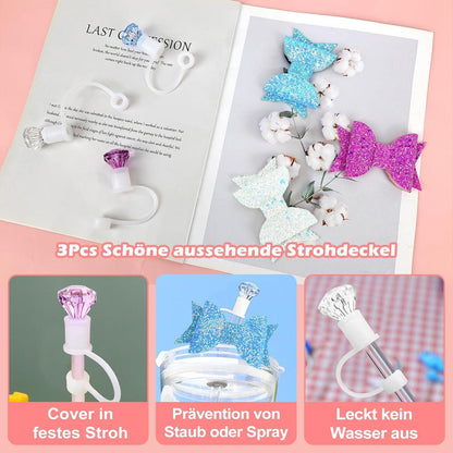 Strohhalm Abdeckung 3er Set für Stanley Cup 10mm Silikon