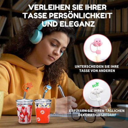 Strohhalm Abdeckung Stanley Cup Zubehör 6 Stück Silikon Deckel 9-10mm