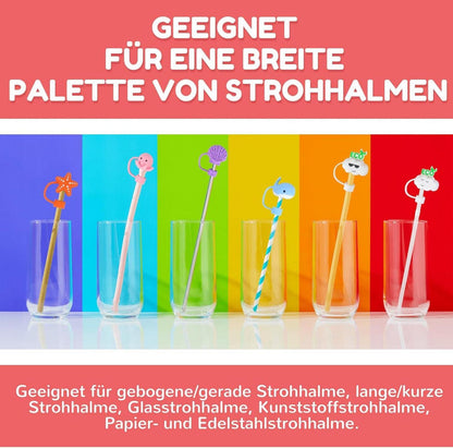 6er Set Silikon Strohhalm Abdeckung für Stanley Cup 9-10 mm Marine Zubehör