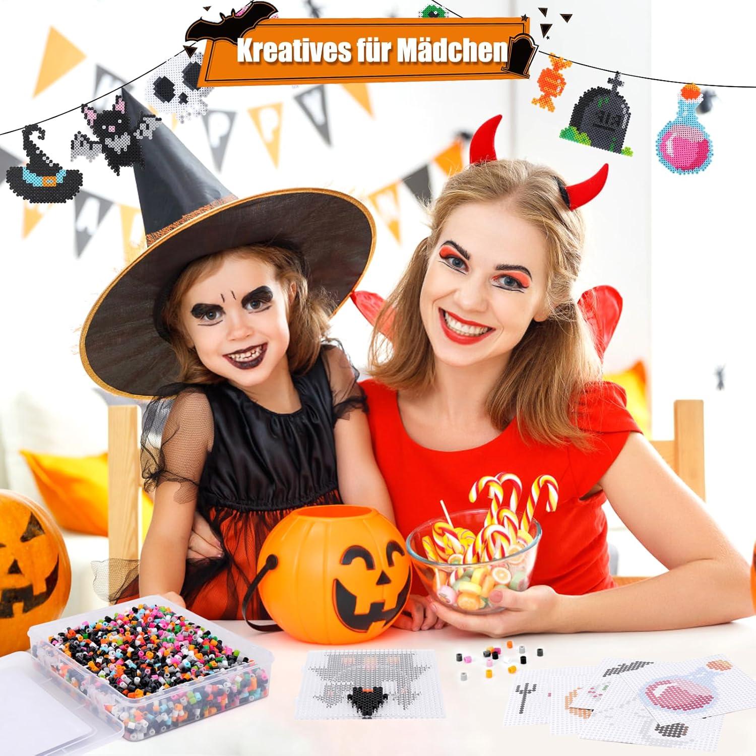Homgaty 5000 Bügelperlen Set 5mm Halloween Basteln Handwerk Deko Geschenk