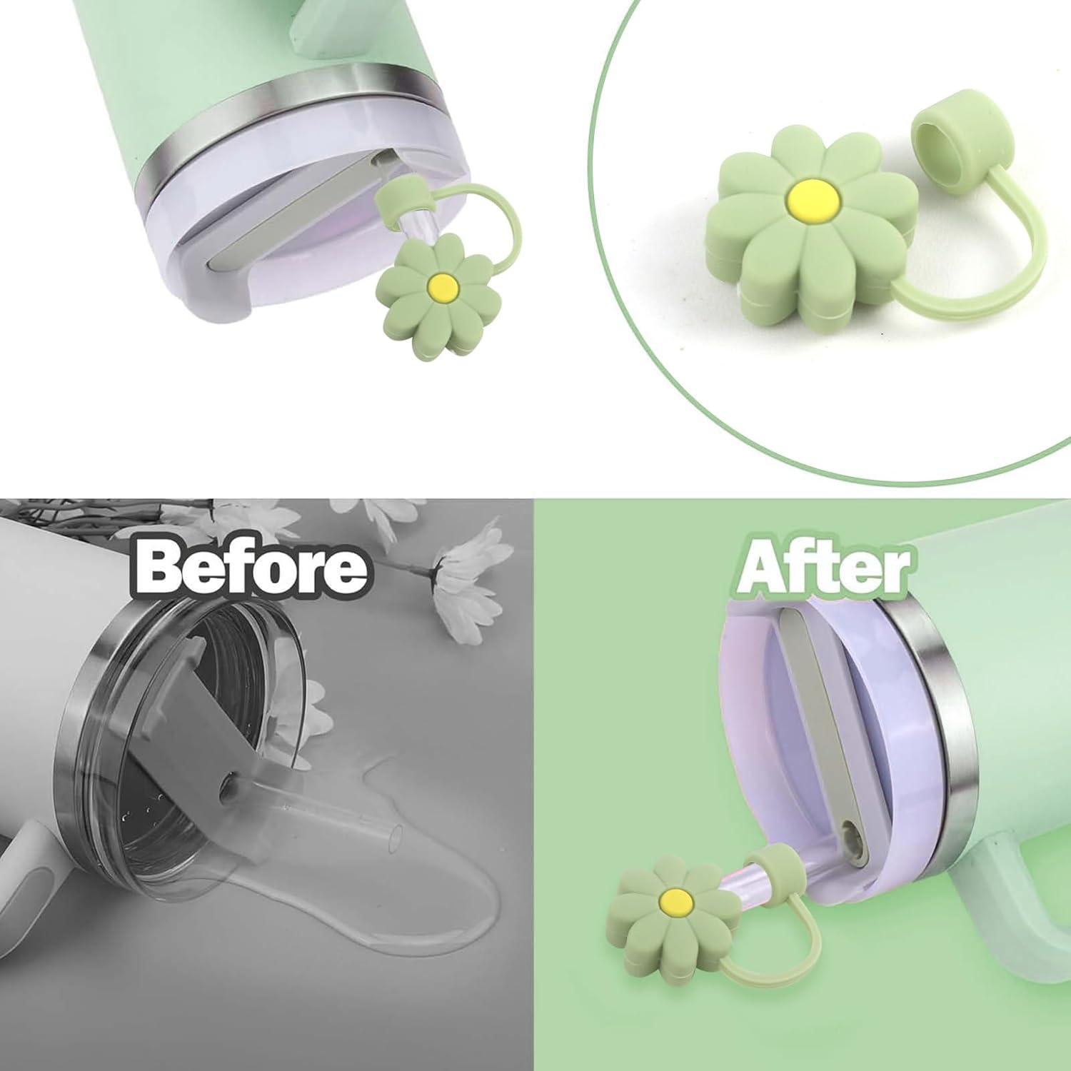 Stanley Cup Zubehör Set - Wasserflasche Band, Silikon Schutz & Strohhalm Abdeckung