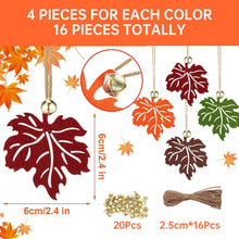 Herbstdeko Ahornblatt mit Glocke zum Aufhängen, Filz Blätter