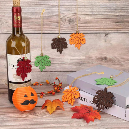 16Stk Ahornblatt Glocke Herbstdeko Fenster Tür Hängende Filz Blätter