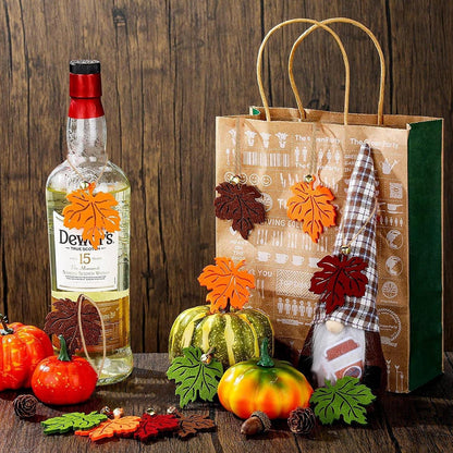 Herbstdeko Ahornblatt mit Glocke 16Stk Aufhängen Fenster Tür Halloween