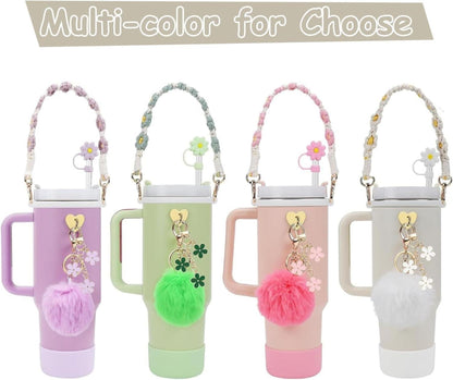 Stanley Cup Zubehör Set - Tragegriff, Silikon Schutz, Strohhalm Abdeckung