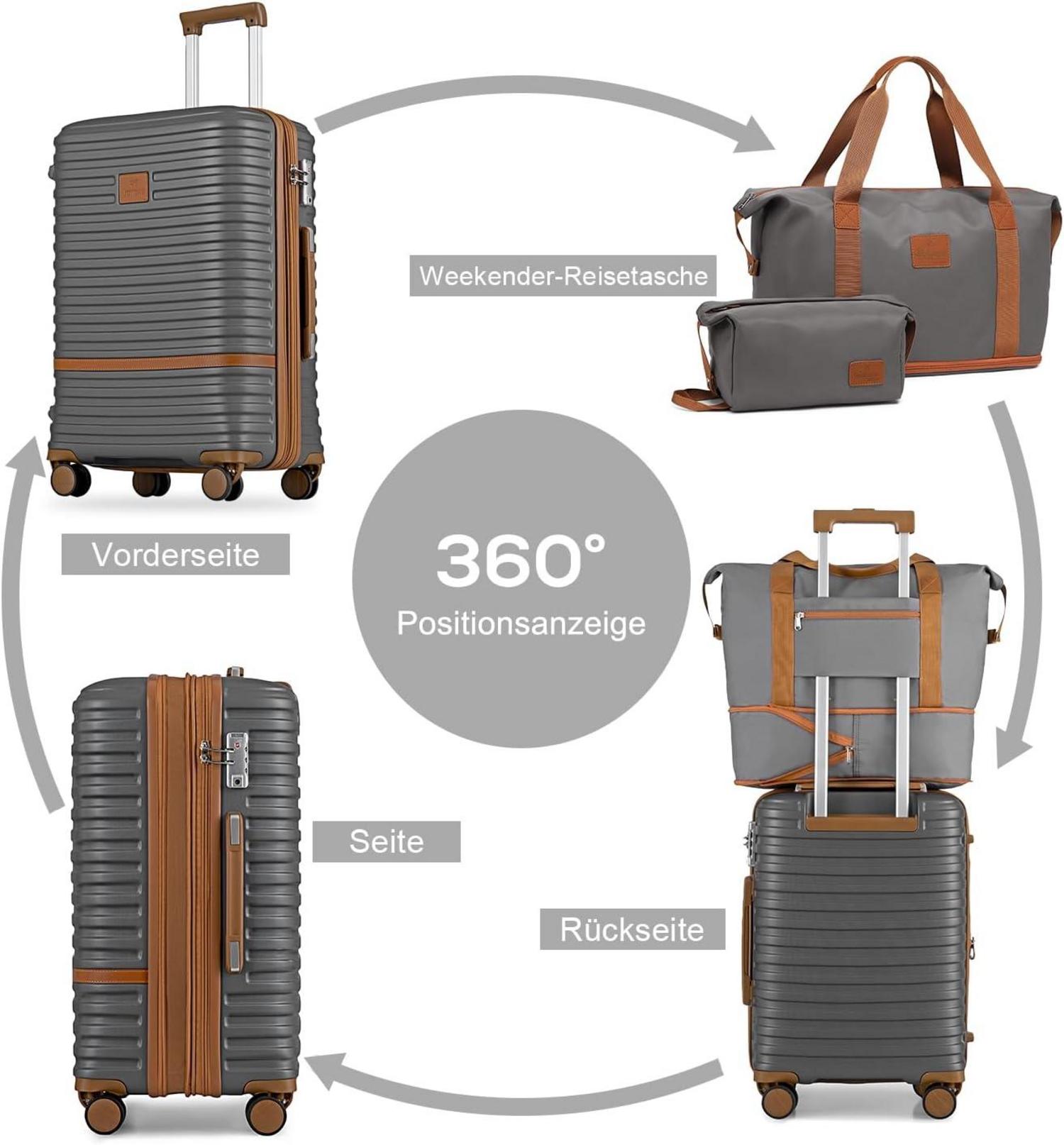 Joyway Koffer Set 5-teilig ABS Hartschalen Trolley mit TSA Schloss und 4 Rollen