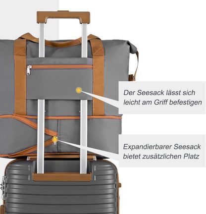 Joyway Koffer Set ABS Hartschalen Trolley 4 Rollen TSA Schloss 5tlg Gray/Brown