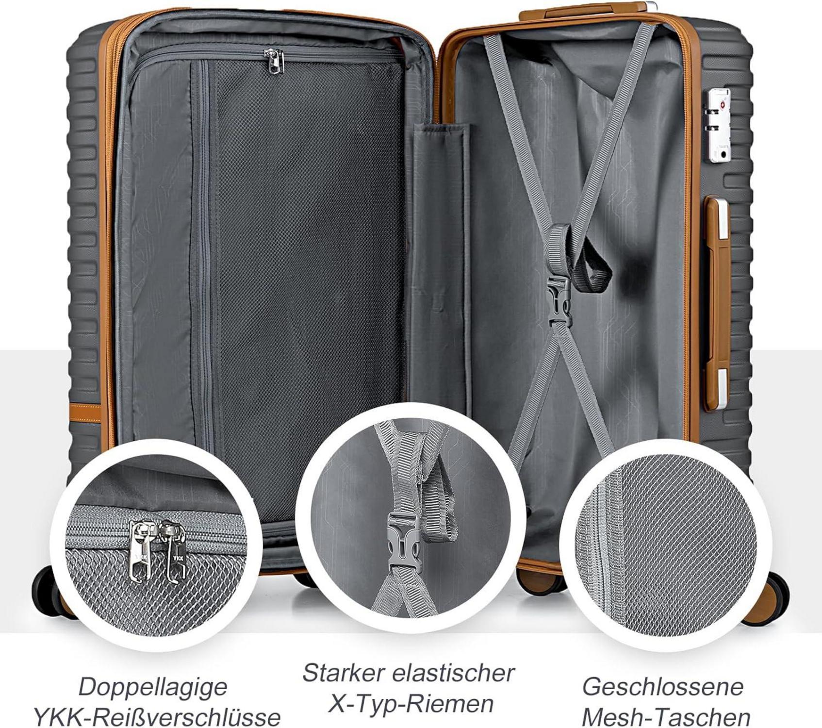 Joyway Koffer Set 5-teilig ABS Hartschalen Trolley mit TSA Schloss und 4 Rollen