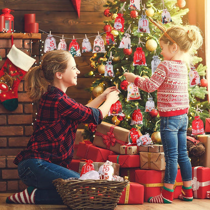 Adventskalender DIY zum Befüllen 24 Groß Stoffbeutel