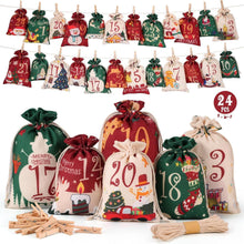Adventskalender zum Befüllen 2024 Stoffbeutel DIY Set Holzklammern